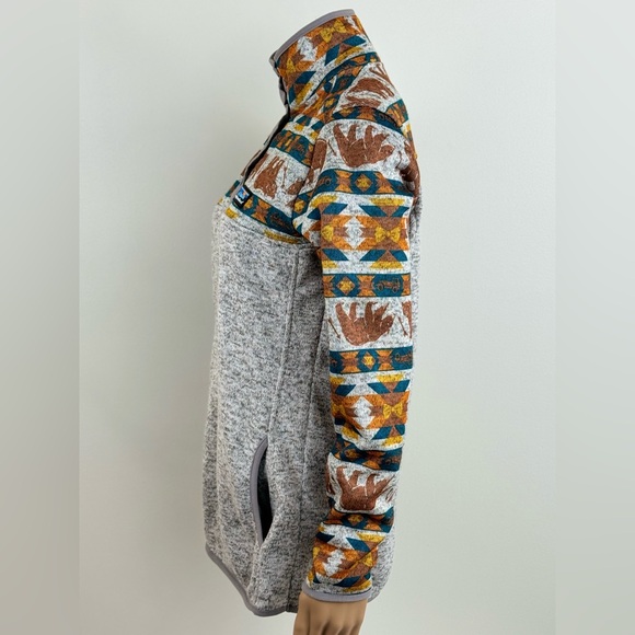 Simply Southern Tried & True Women's Sweater, Bear Jeep Aztec, Gray Size Small - Picture 5 of 15